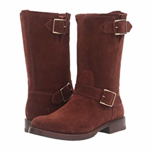 Frye Natalie Mid Engineer Oiled Suede Boot - Picture 1 of 7